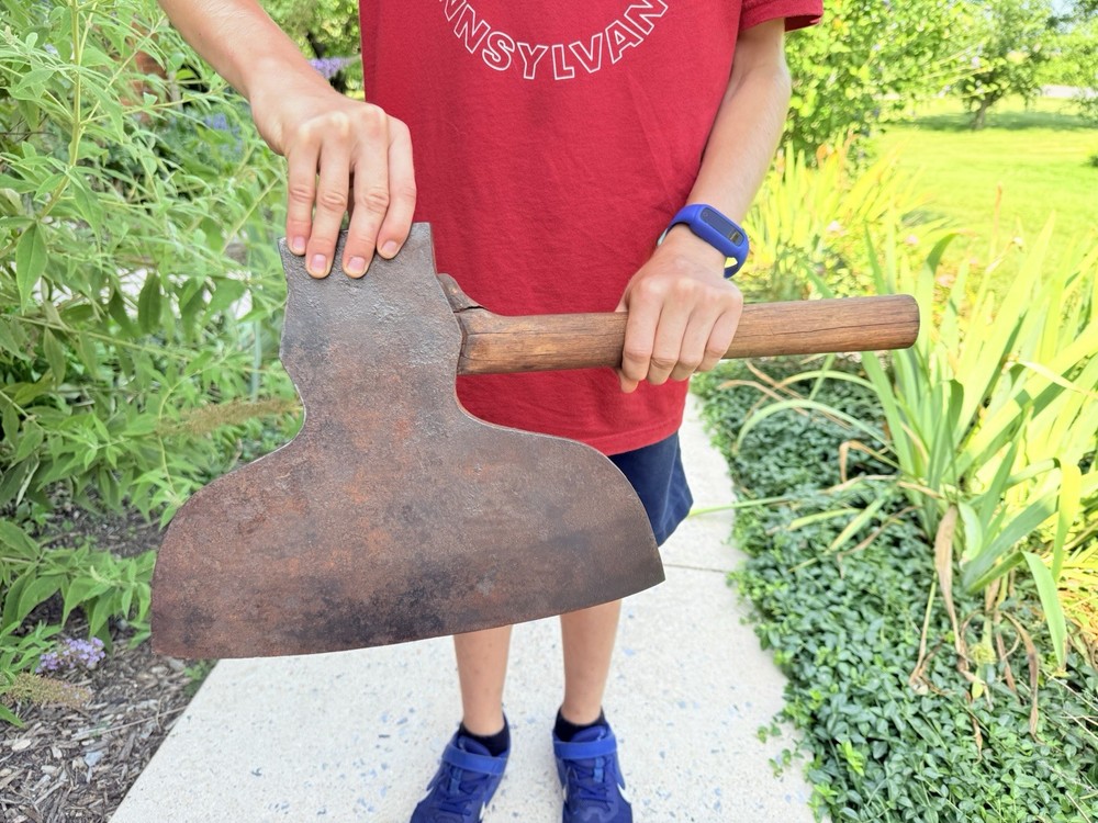 Antique Broad Axe 13 in. Signed Large