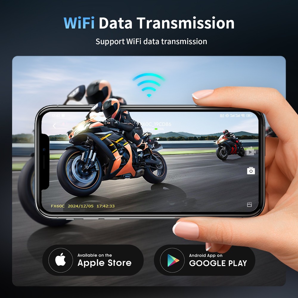 FX 60C Motorcycle helmet Bluetooth Camera Intercom 10Way Music Share 4K Dash Cam