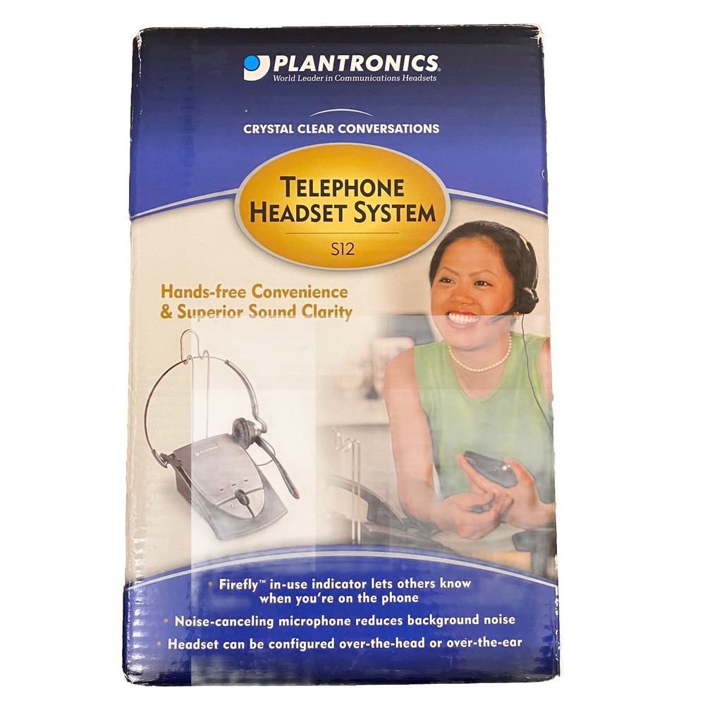 Plantronics S12 Corded Office Headset System Office New Open Box