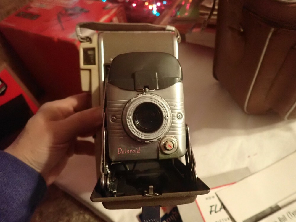 Vintage Polaroid Land Camera 80A With Leather Case and Accessories