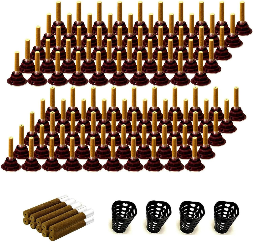 100Sets Moxibustion Sticks with Base, Easy to Use, 4Pcs Protective Covers, 5-Yea