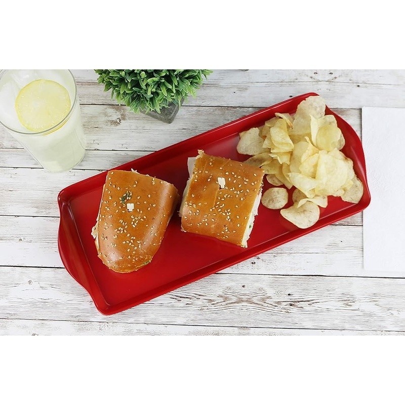 Melamine Plastic Tidbit Tray Multipurpose Platter Serving Tray Table Organizer