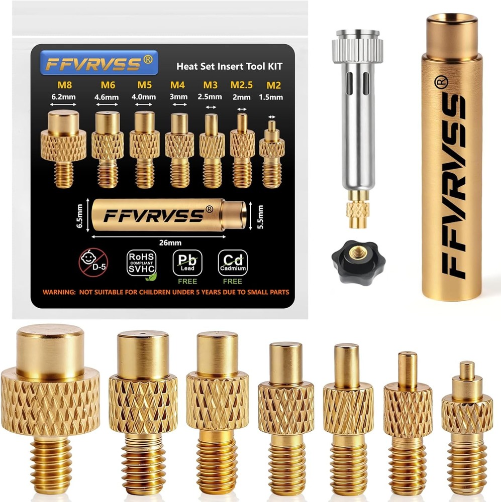 7X Soldering Tips/Heat Set Insert Tips - for Thread Inserts M2, M2.5, M3, M4, M5