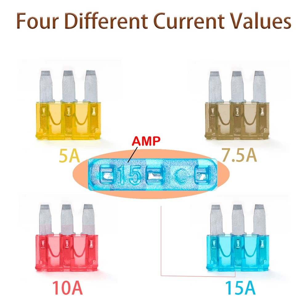 SINBRLAI AMP Micro 3 Fuse, 3 Prong Blade Applicable Multicolored