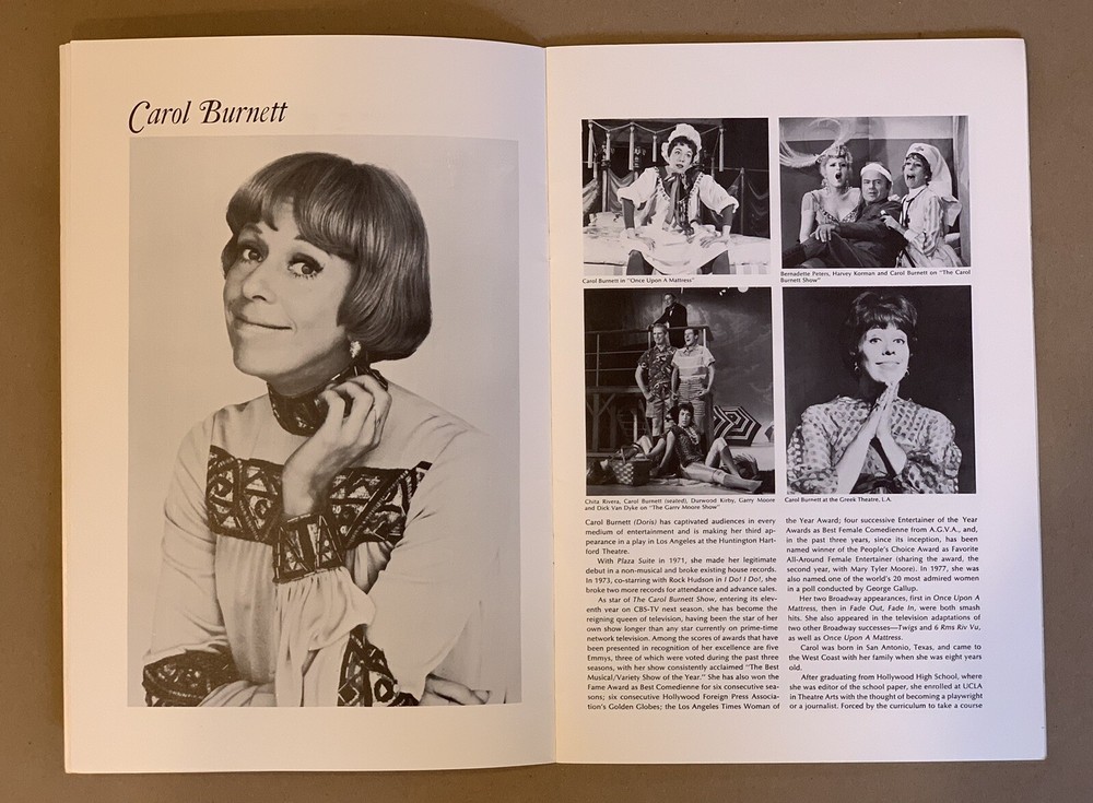 “Carol Burnett & Dick Van Dyke “SAME TIME NEXT YEAR" 1977 Souvenir Program