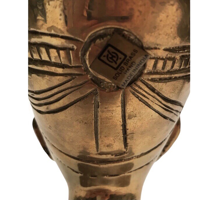 Vintage Solid Brass Nefertiti Bust Hand Made In India
