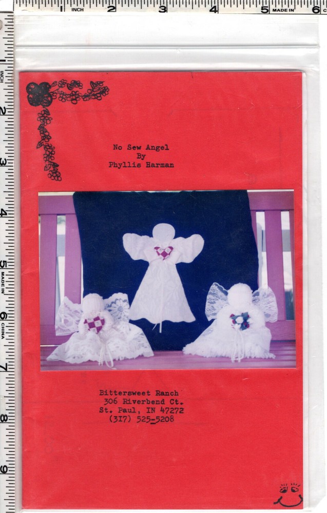 "No Sew Angel" ©1994 Bittersweet Ranch UNCUT Craft Pattern