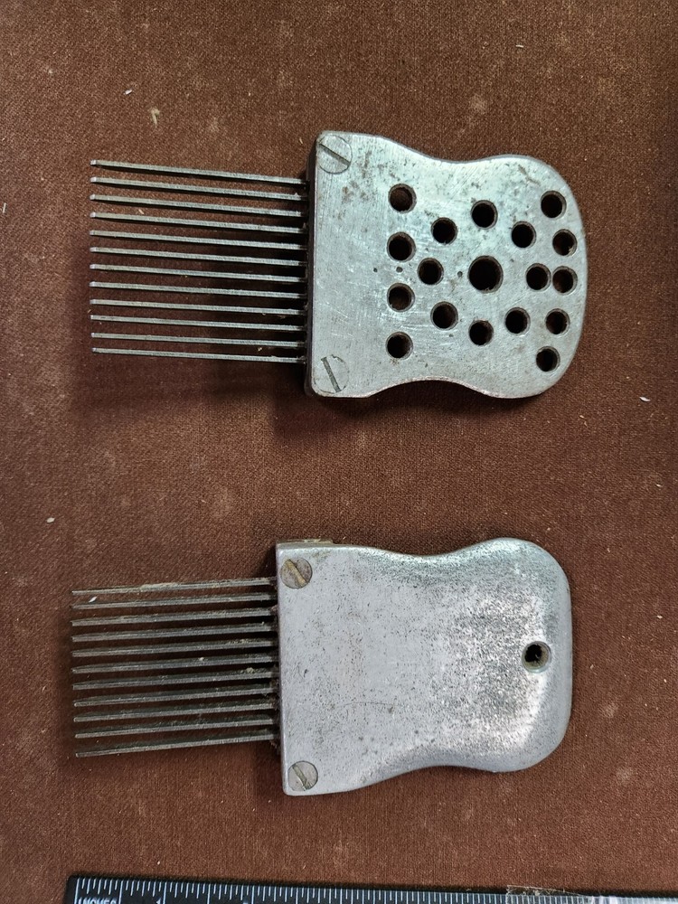 Vintage Pair Of Knitting Machine Combs ?
