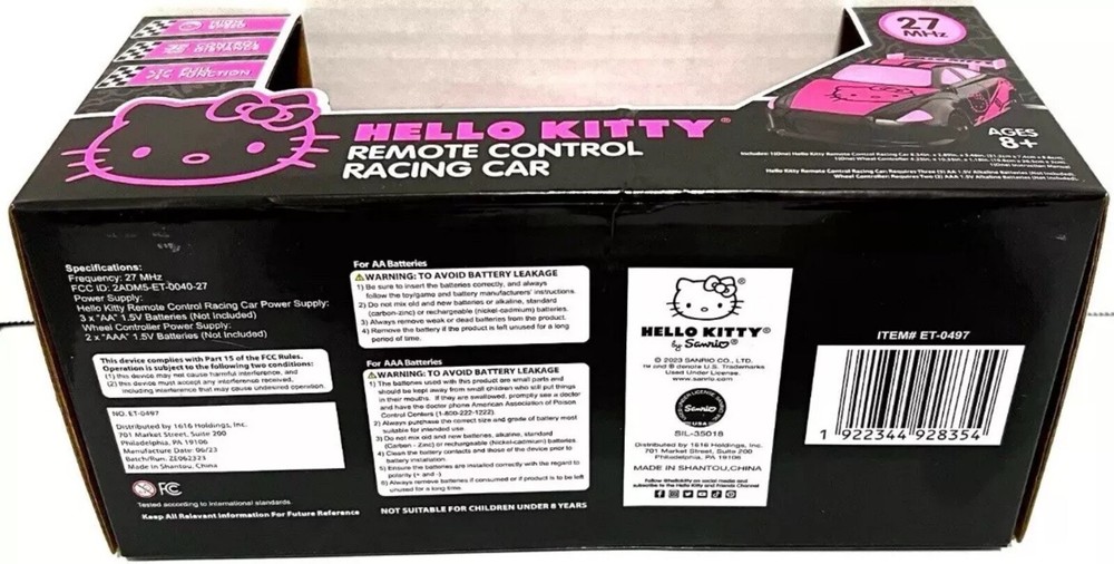 💞💕Sanrio Hello Kitty Remote Control Racing Car With Wheel Controller 💕💞