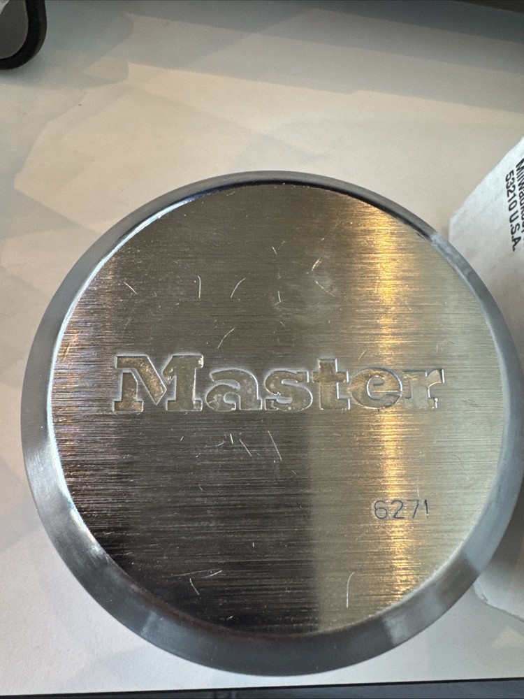 MasterLock 6271 Pro Series Hidden Shackle Round Padlock, Keyed Different