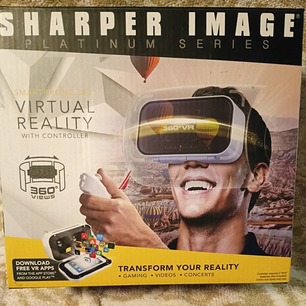 Sharper Image Smartphone 360 Virtual Reality Headset (with Earbuds & Controller)