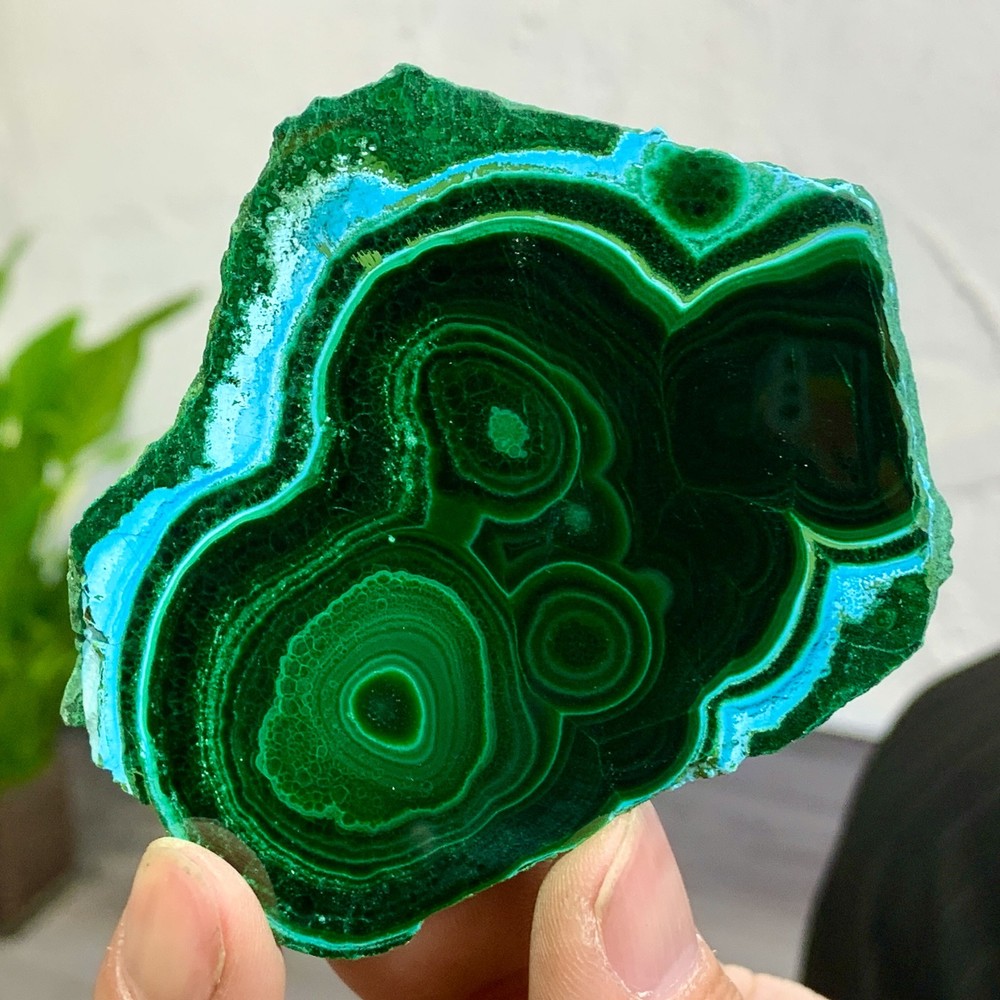 113G Natural Chrysocolla/Malachite transparent cluster rough mineral sample