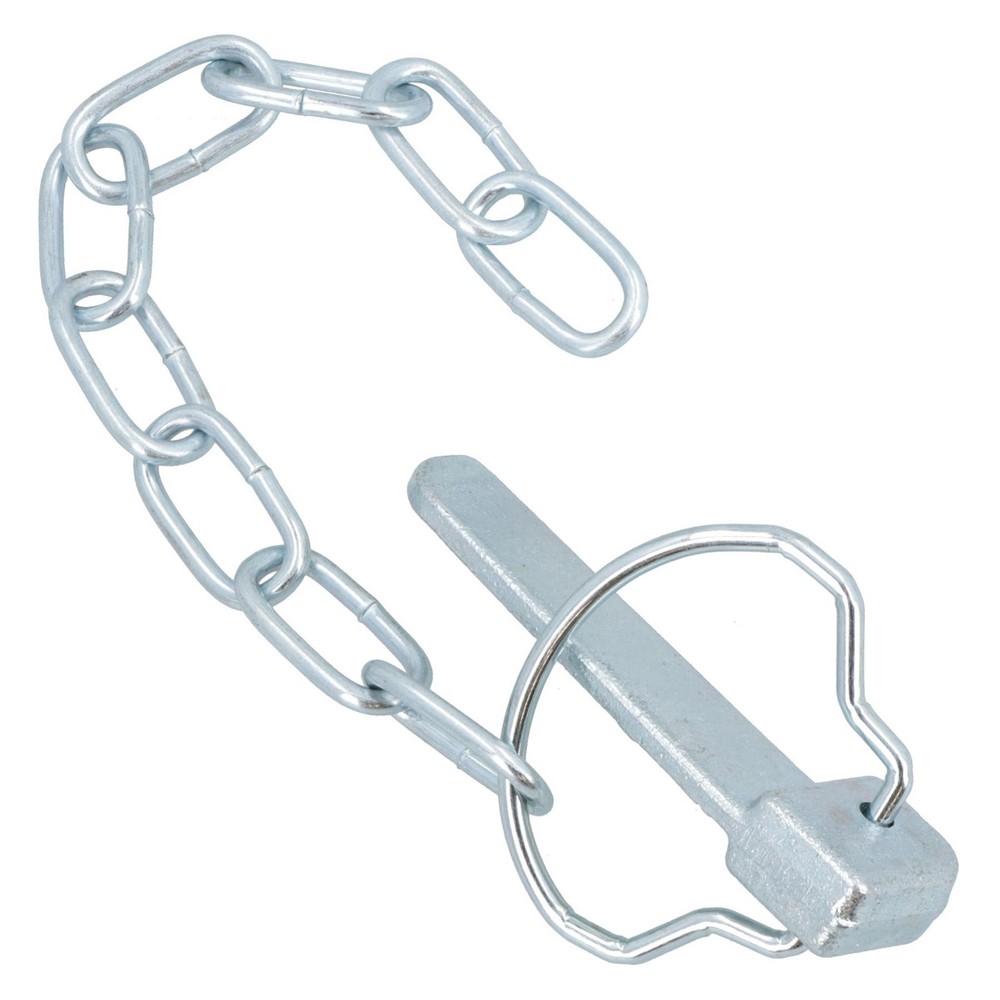 Flat Cotter Spring Ring / Linch Pin and Chain PAIR Zinc Plated DK12_Pair