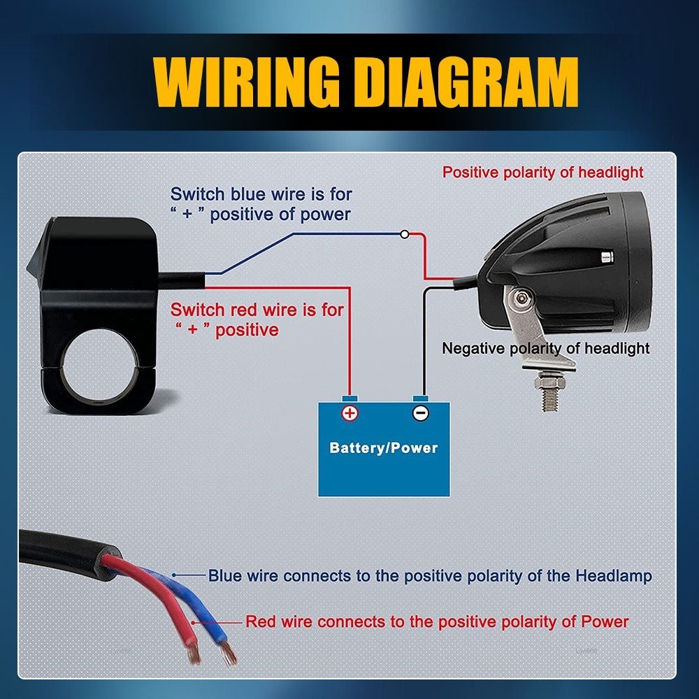Waterproof Motorcycle Light Handlebar Switch Fits 7/8" Handlebars (22mm) 12V O