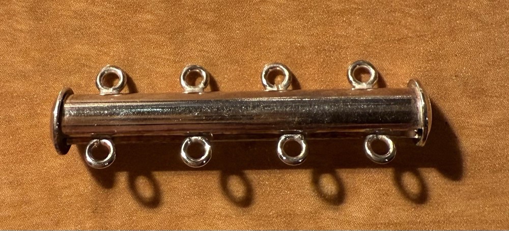 Four String Sterling Silver Slide Clasp Finding