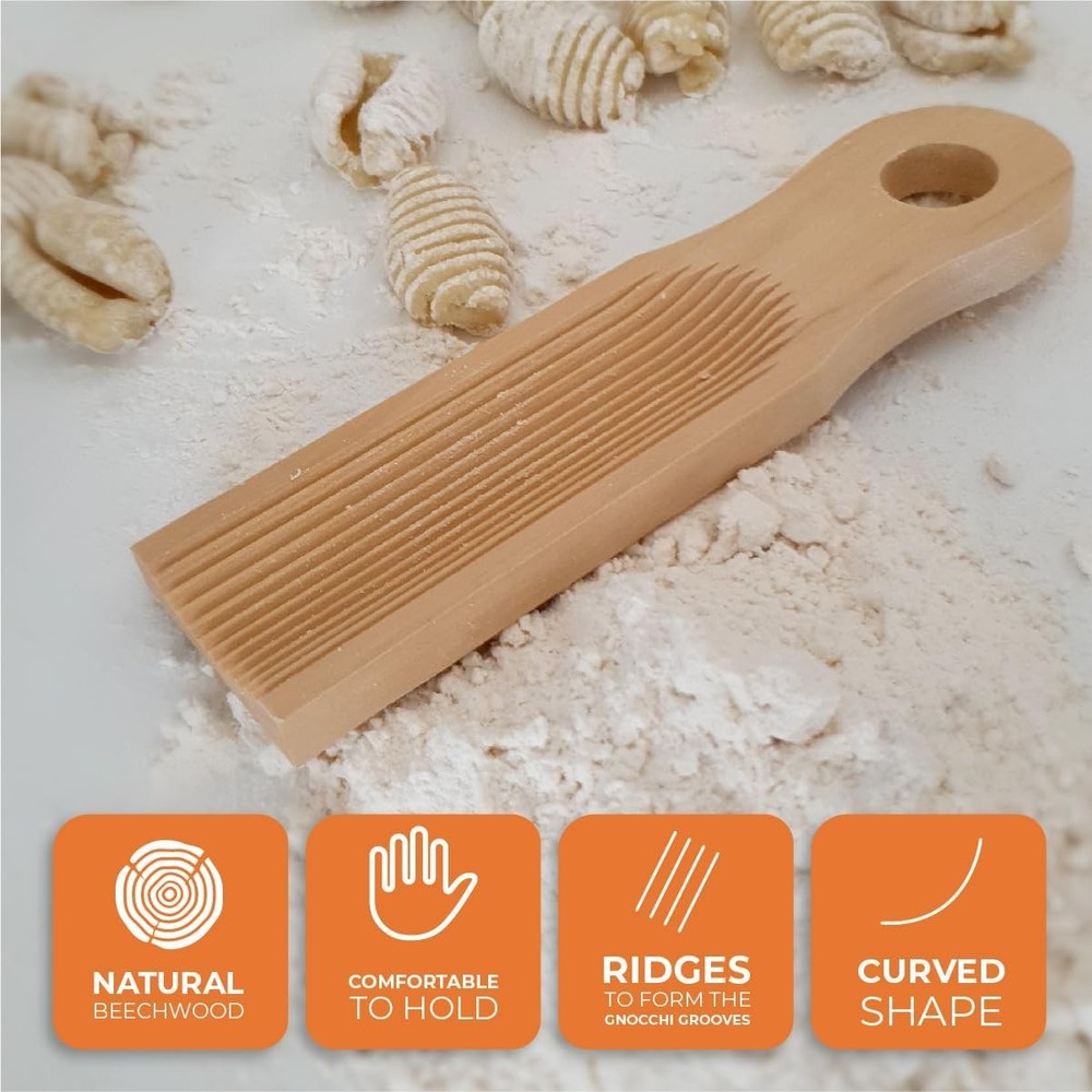 KneadEat Unique Curved Gnocchi Board Paddle,