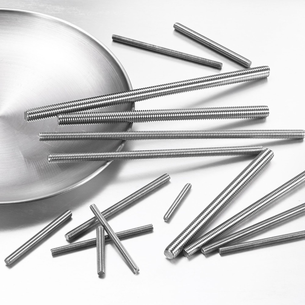 4-Pack Fully Threaded Rod, M8x190mm Stainless Steel Right Hand Thread Bar Studs
