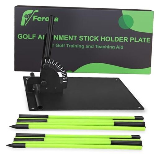 Upgraded Golf Alignment Stick Holder with Anti-Tip Base, Golf Swing Plane