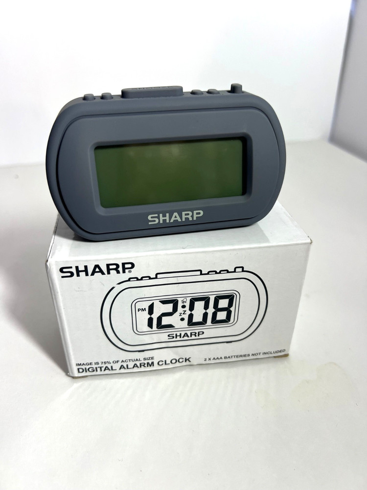 Sharp Digital Alarm Clock  Tactile Plastic Case with Soft Rubberized Finish