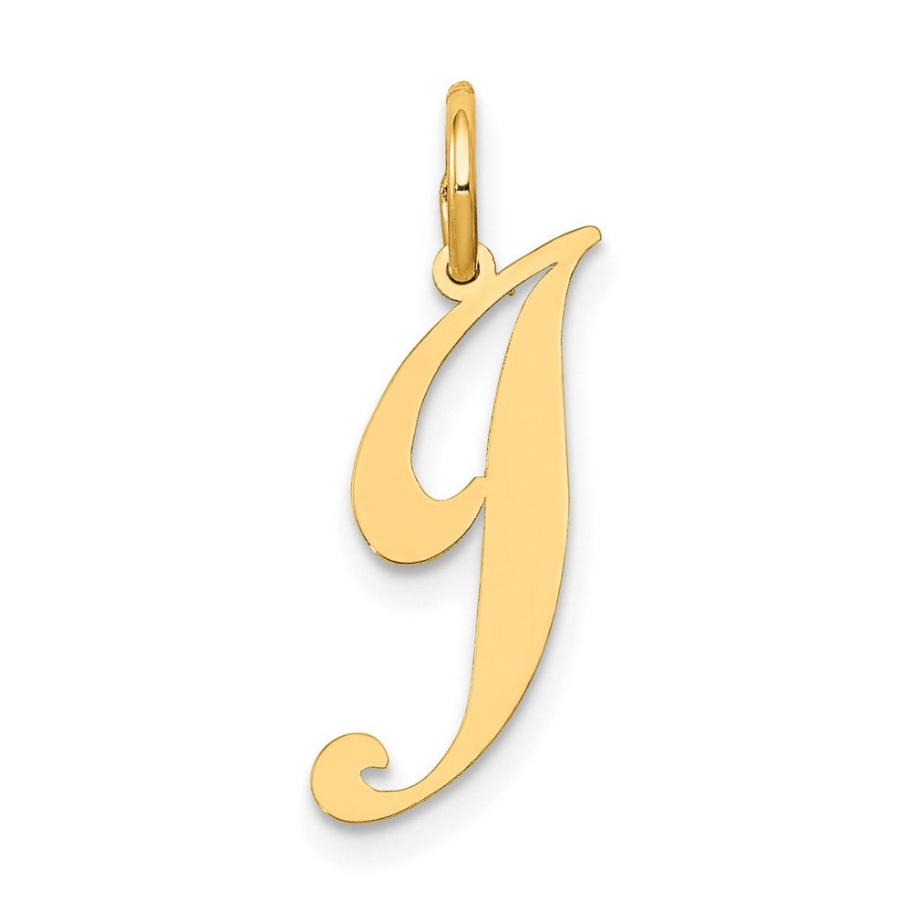 10K Yellow Gold Small Fancy Script Initial J Charm