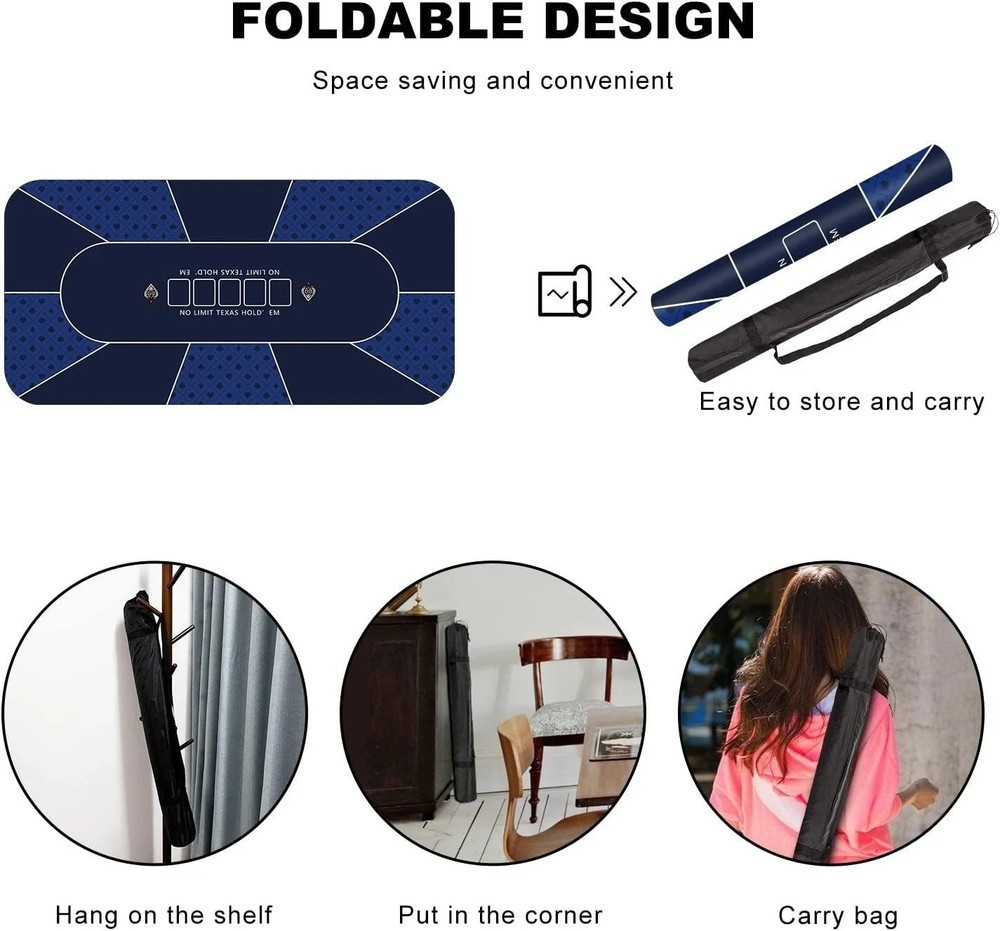 3MM Thick Poker Table Topper - Portable