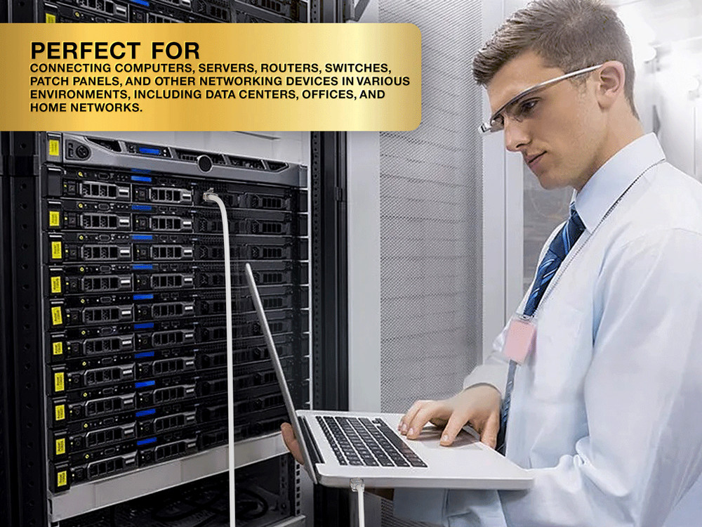 10ft Cat6 UTP Non-Booted Ethernet Network Patch Cable 24AWG Bare Copper, White