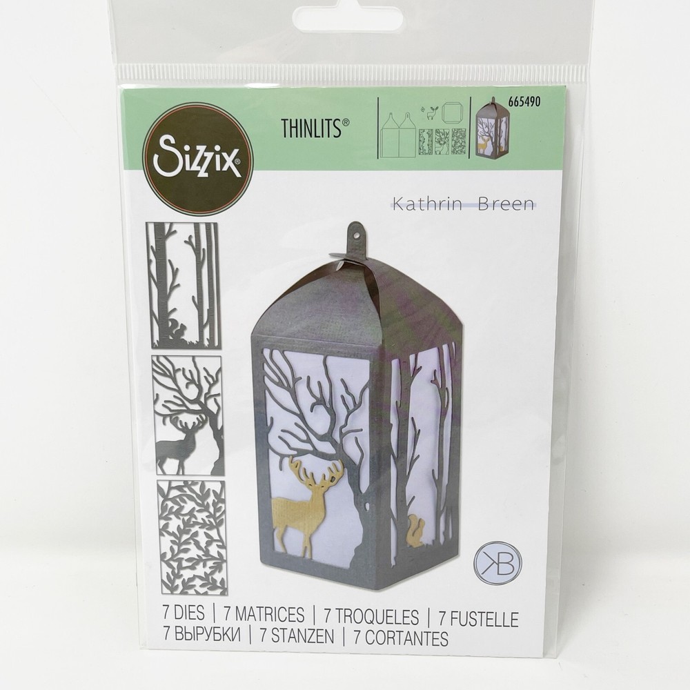 Sizzix Thinlits Winter Christmas Forest Lantern Pine Trees Cutting Dies NEW