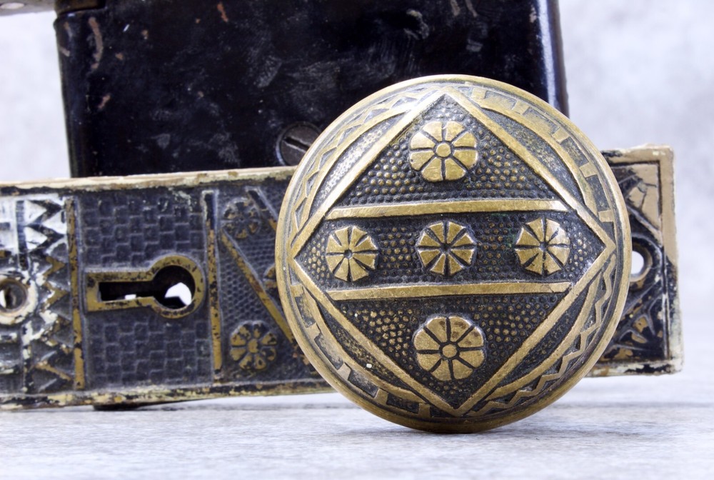 Antique Ornate Brass Door Knobs