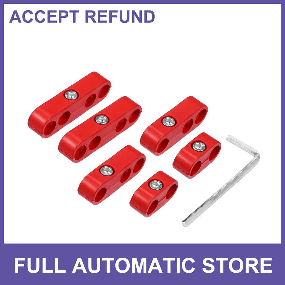 ONE Car Spark Plug Wire Separator Looms Divider Organizer Clamp Universal Red