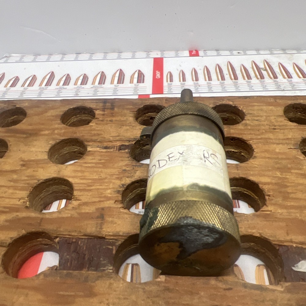 BRASS PYRODEX RS ? POWDER FLASK MUZZLELOADER FLINTLOCK