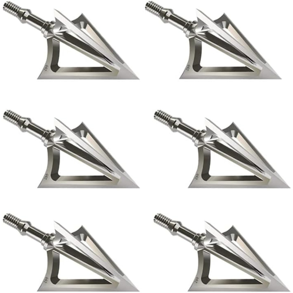 Bgary Broadheads - 100 Grain - Fixed Blade - X1 Silvery - 6 Pack