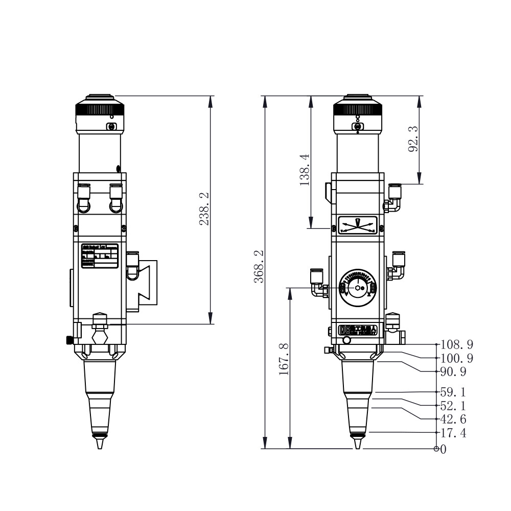 3D BT210S Raytools Manual Focus 1.5KW Laser Cutting Head