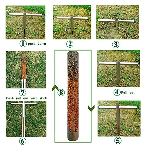 Soil Sample Probe 12 Inch with T Handle, Soil Sampler Tool, Soil Test Kit,