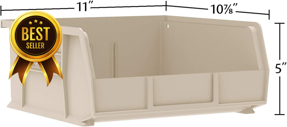 Stackable Plastic Storage Bins 6 Pack 11x11x5 Garage Pantry Organization Red