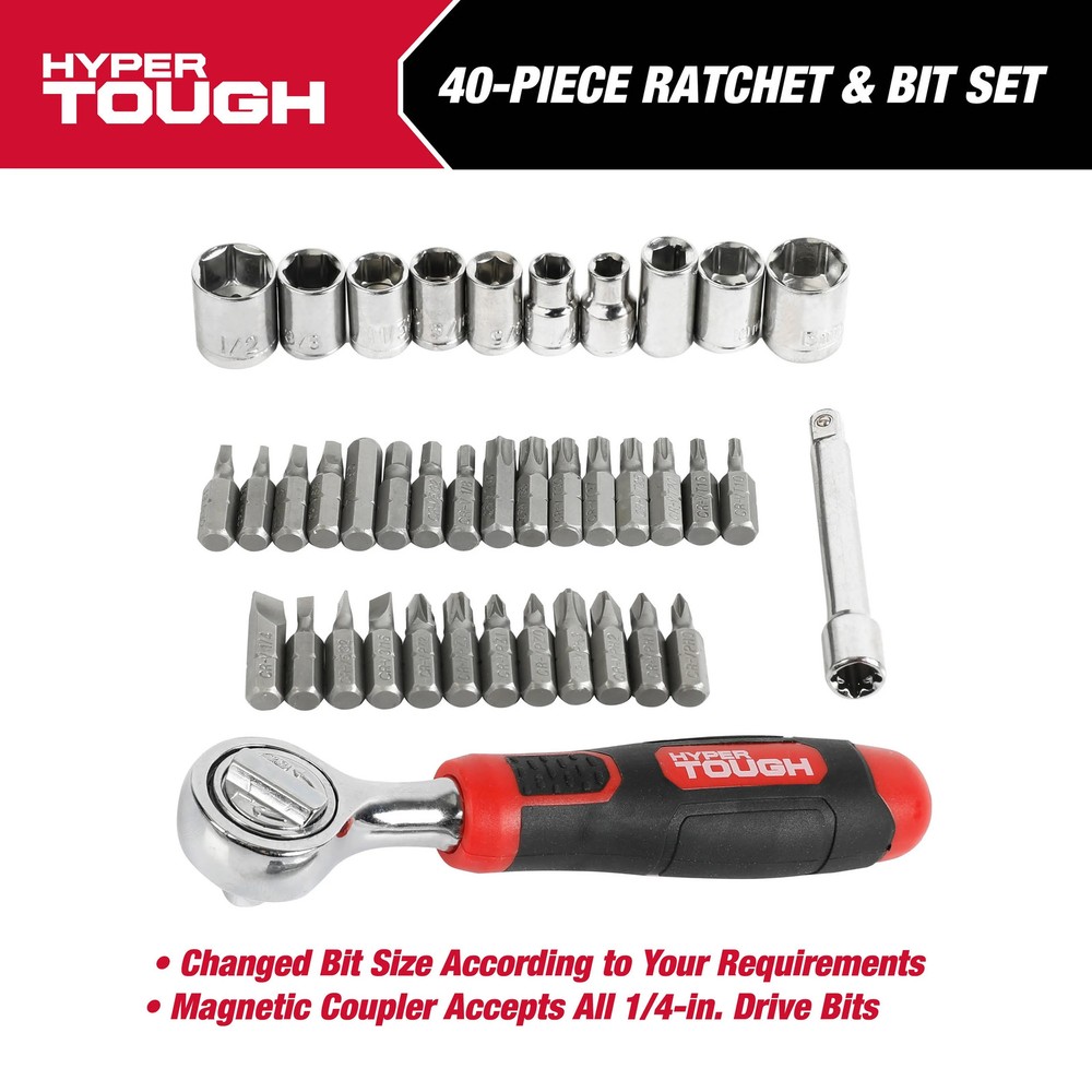 40-Piece Socket and Bit Set in Click Fit Case
