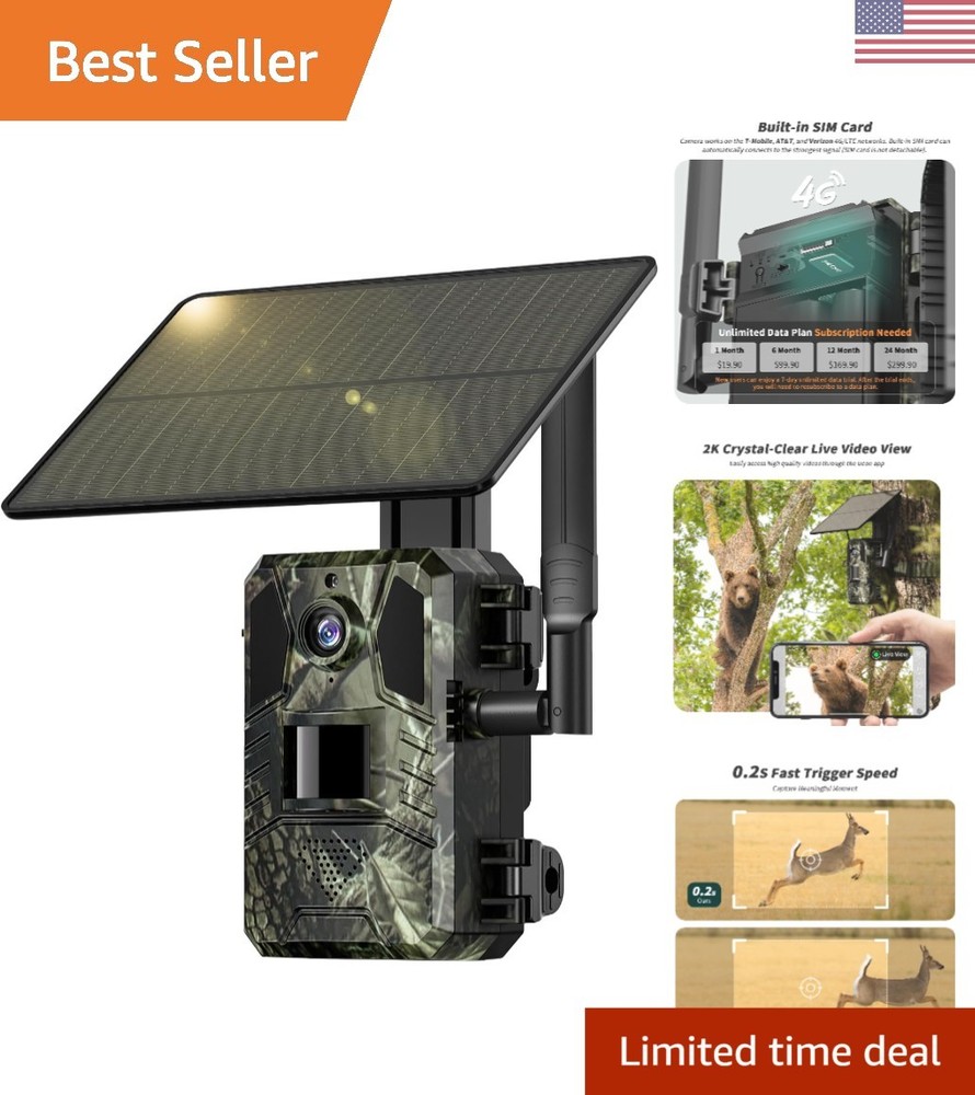 Live Streaming 4G LTE Cellular Trail Camera with Night Vision & SIM Card