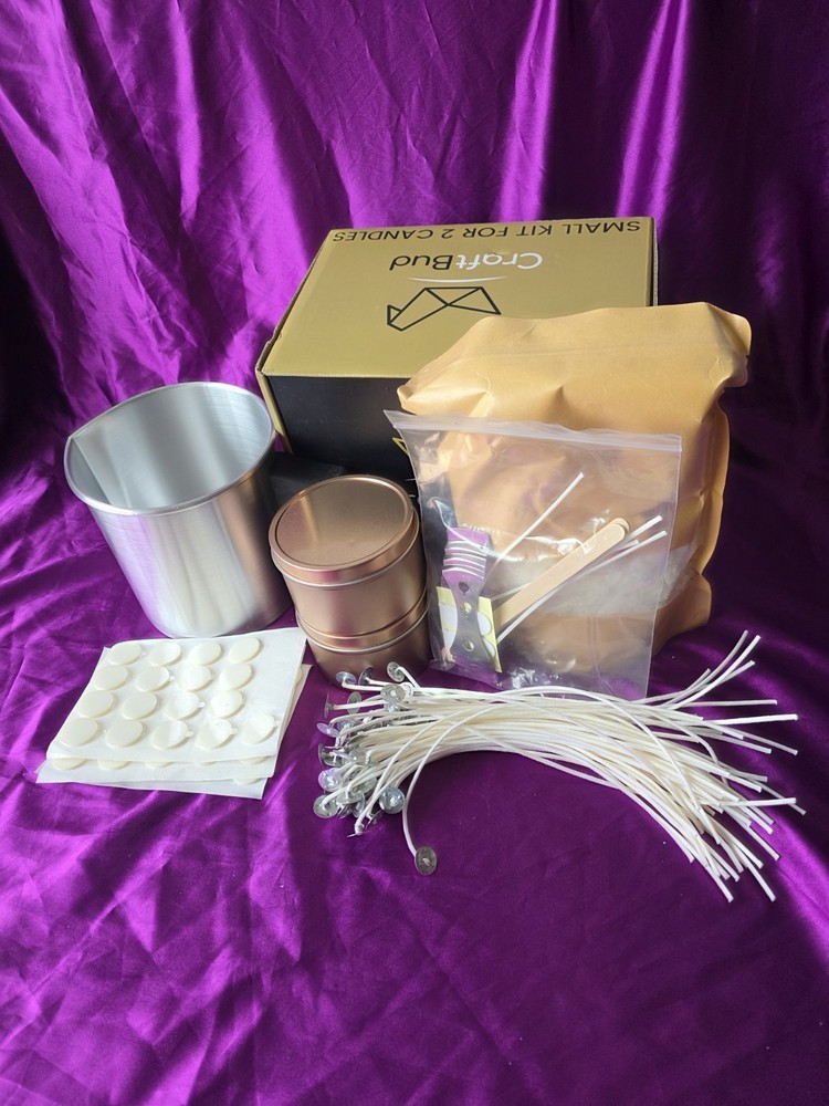 Candle Making Lot CraftBud DIY Soy Candle Making Kit + Extra Wicks
