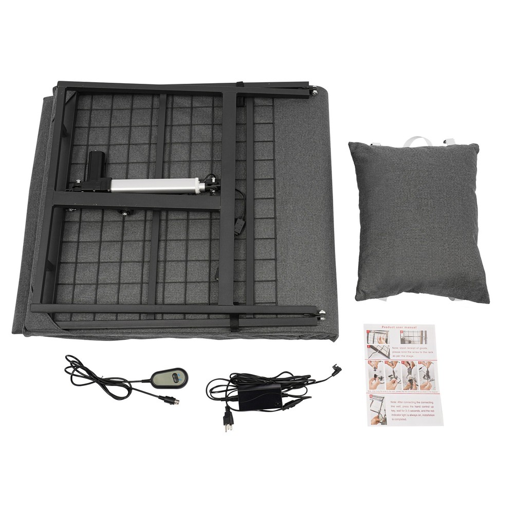 Electric Lifting Bed Backrest 2-80°Adjustable Back Rest Support For Elderly Grey