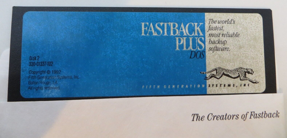 5.25" Floppy Disk FASTBACK PLUS DOS vintage 1992 computer discs 330-01337-101