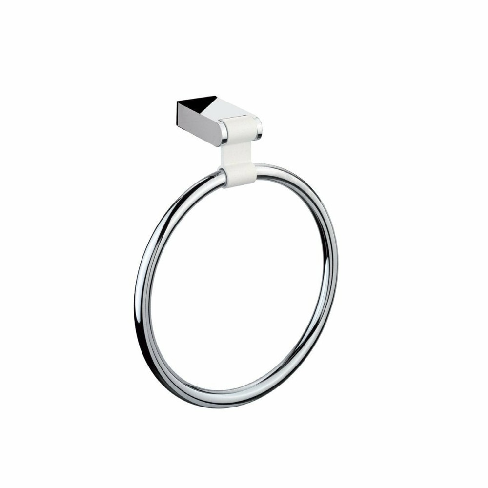 Iris Chrome White Wall mounted Large Towel Ring/  hand towel holder