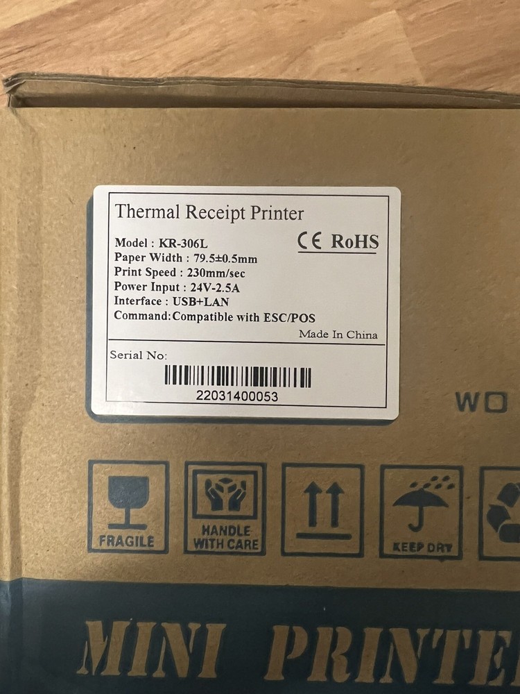 POS Receipt/Kitchen Printer/80mm Thermal Dot Auto Cutter USB/Ethernet