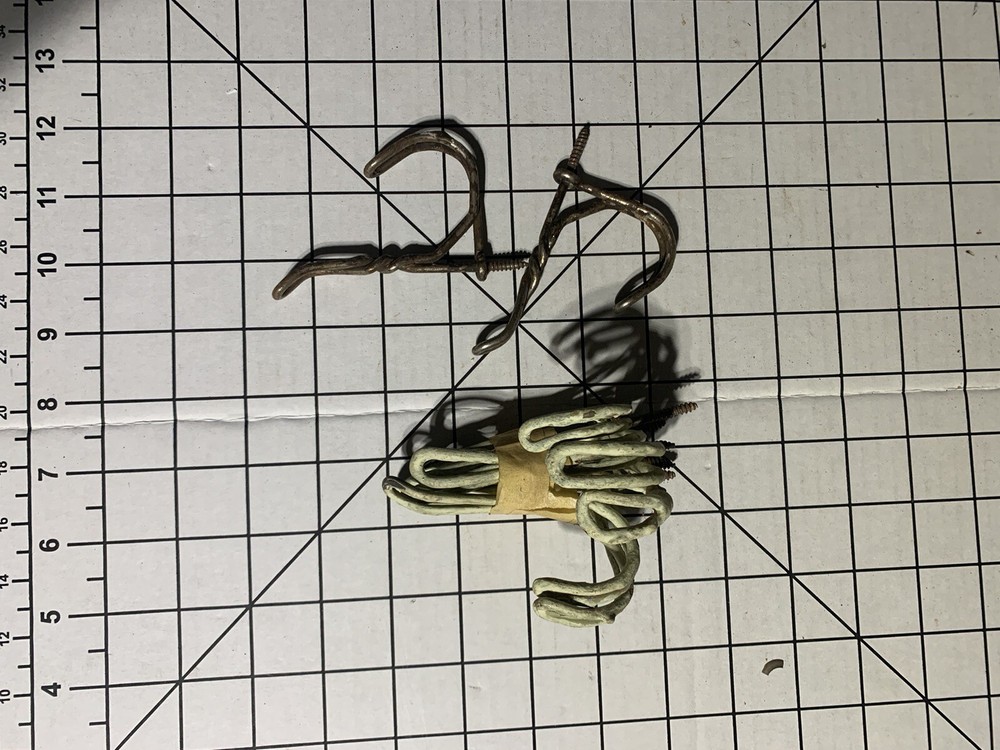 7 Vintage Metal Hooks    3" Long B218