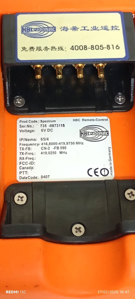 HBC Radiomatic Spectrum Remote Control Transmitter 6V DC