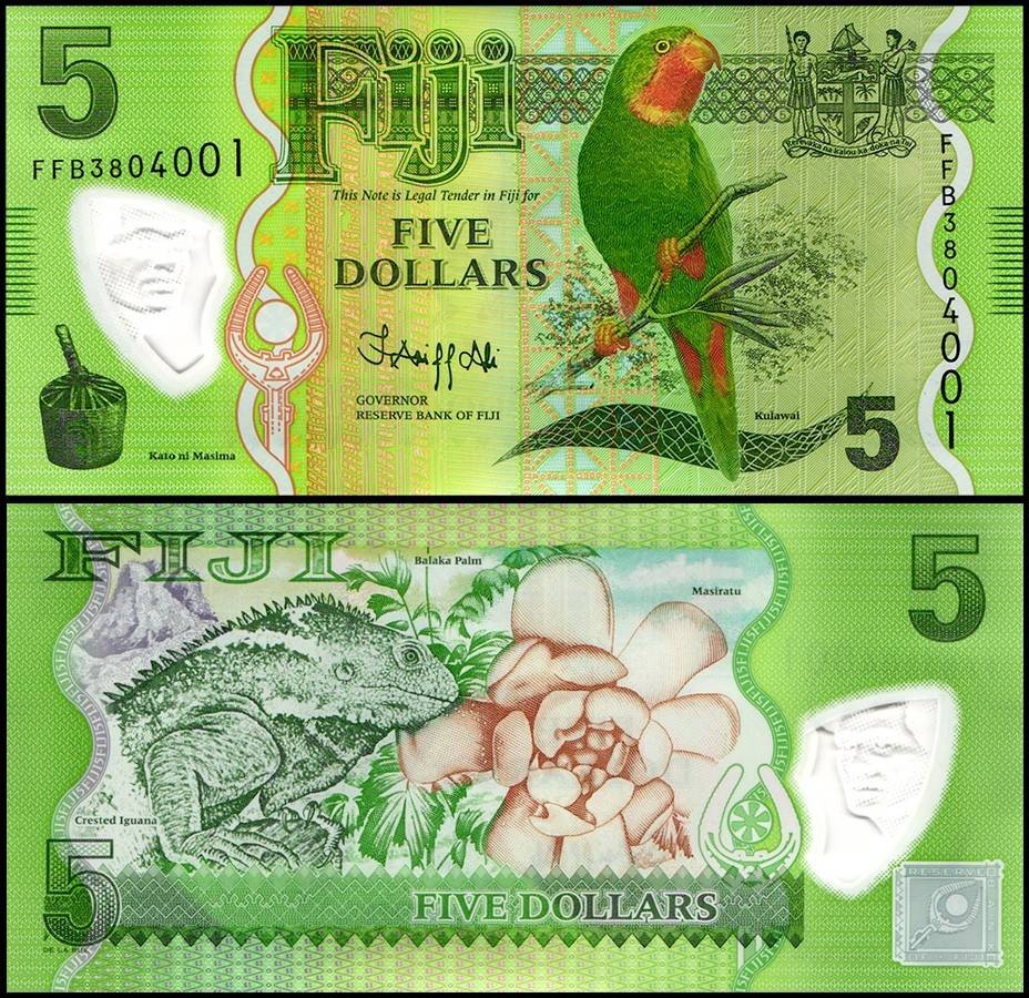 Fiji 5 Dollars, 2012 ND, P-115a.2, UNC, Polymer