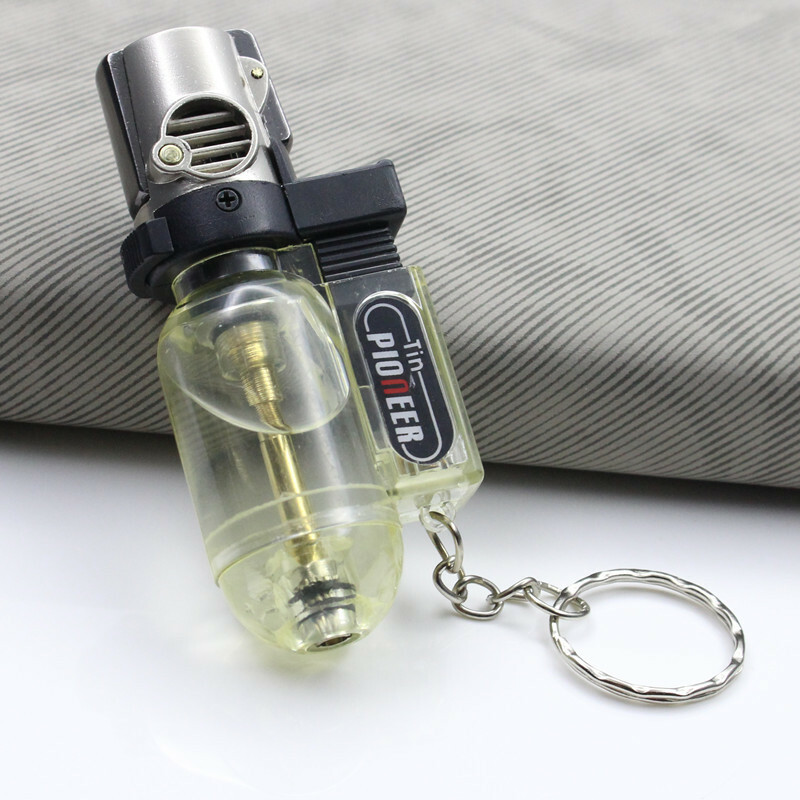 5 PACK Mini Gas Lighter Windproof Blue Flame Jet Torch Lighters with Keychain