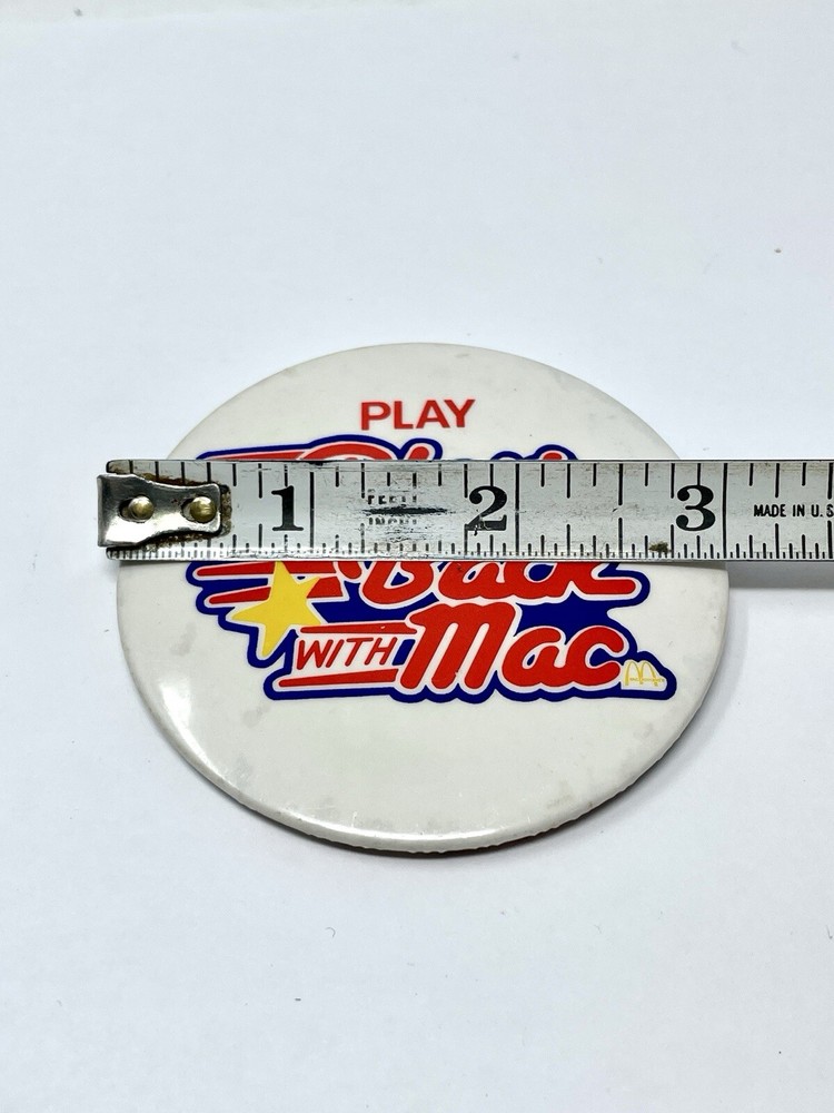1980's McDonald's Blast Back With Mac 3" Pinback Button