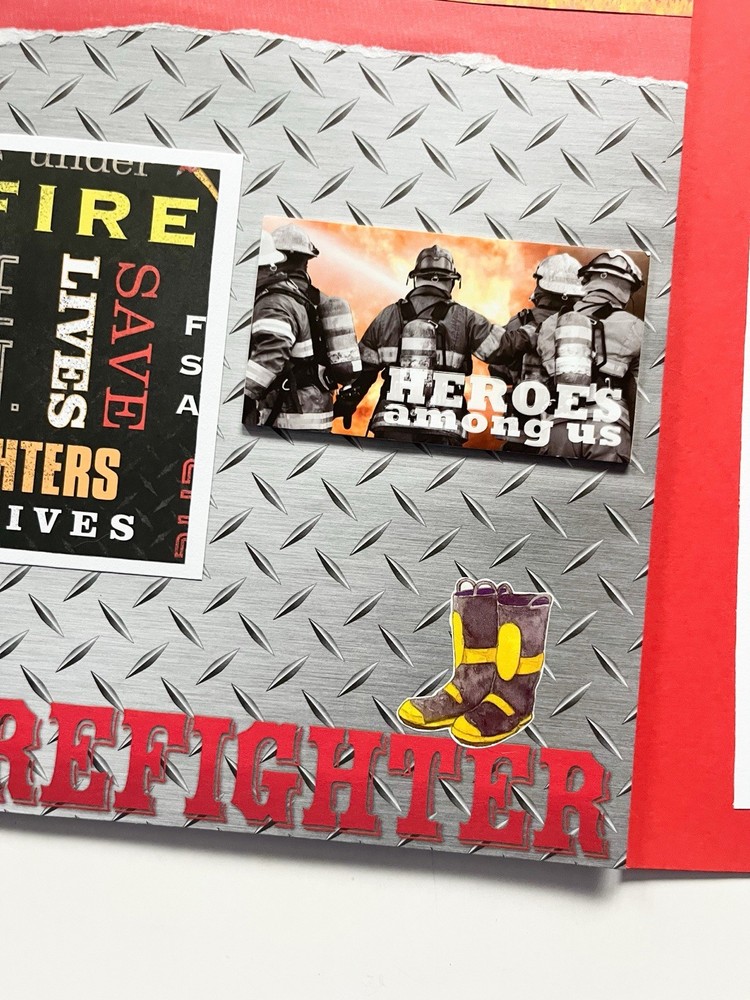 Fireman Scrapbook pages, Firefighter Layouts, Fireman Scrapbook Layout