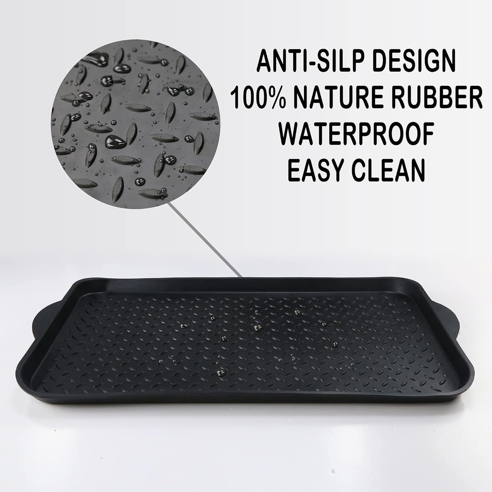 Matace 2 Pack Rubber 29.5" x 15.7" x 1.2" (2Pack ), Black