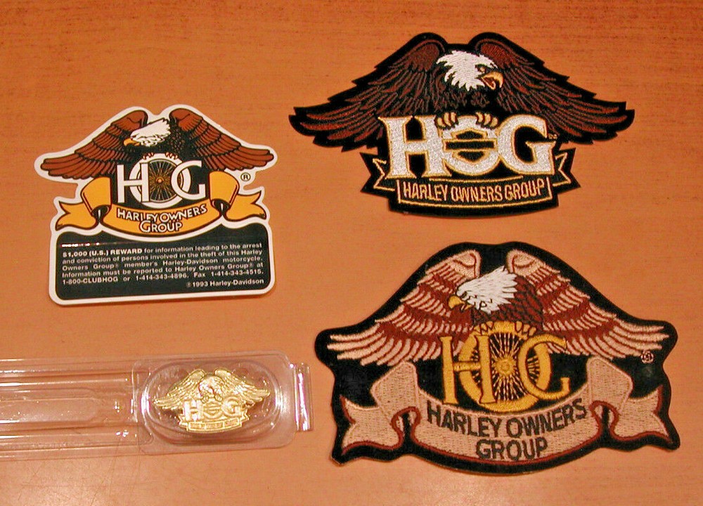 Harley Owner's Group Patches, Pin & Sticker