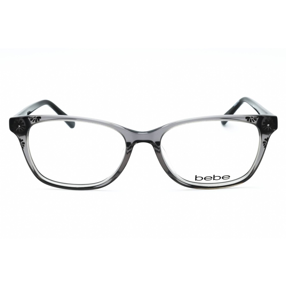 Bebe Women's Eyeglasses Grey Crystal Acetate Rectangular Shape Frame BB5163 001